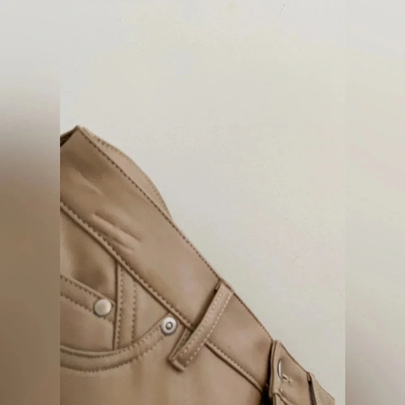 7 for all mankind vegan leather pant small nude color party brunch date night - Picture 6 of 6